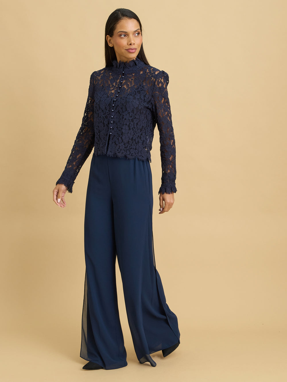 Taya Lace Button Front Shirt
