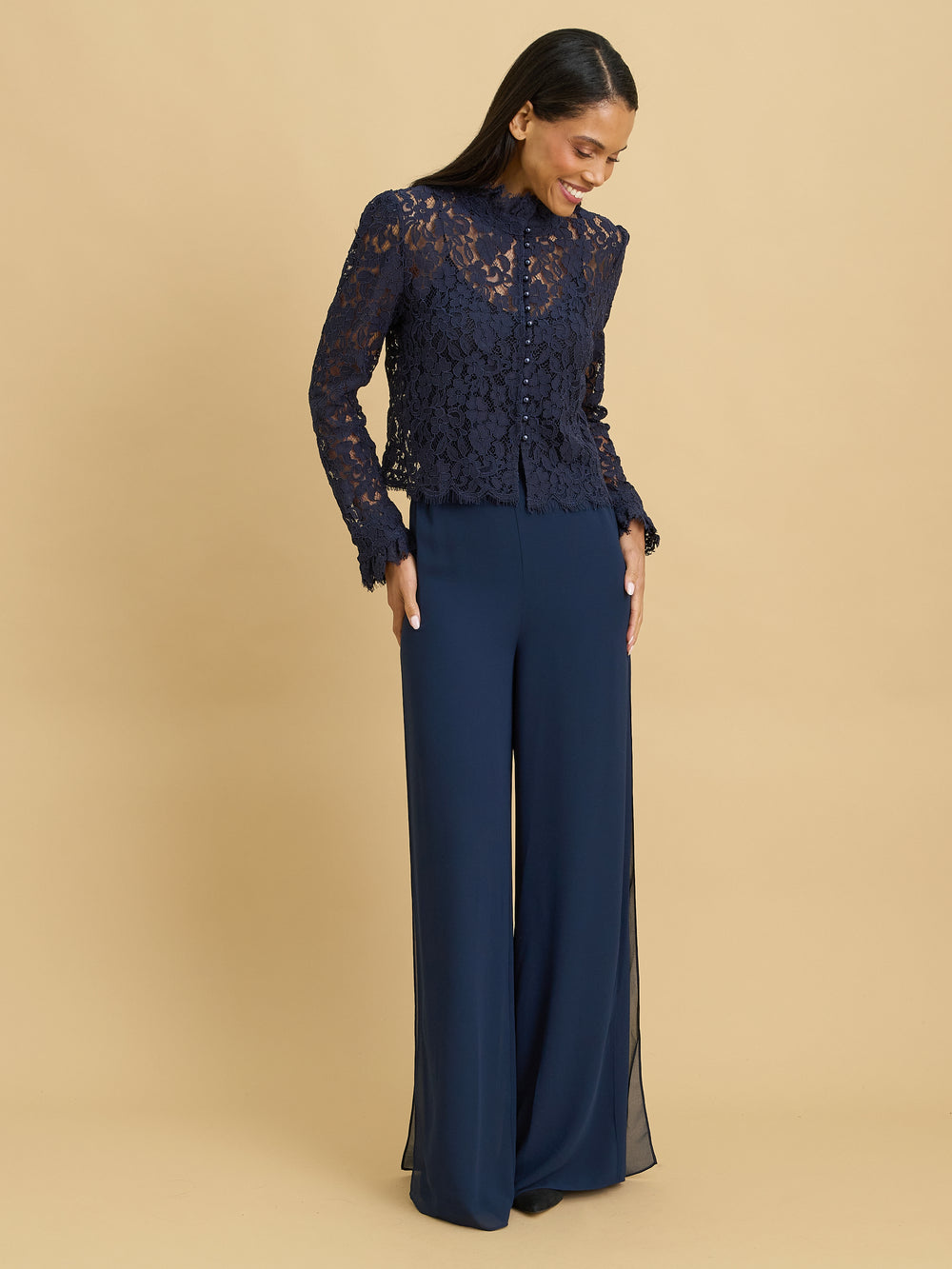 Taya Lace Button Front Shirt