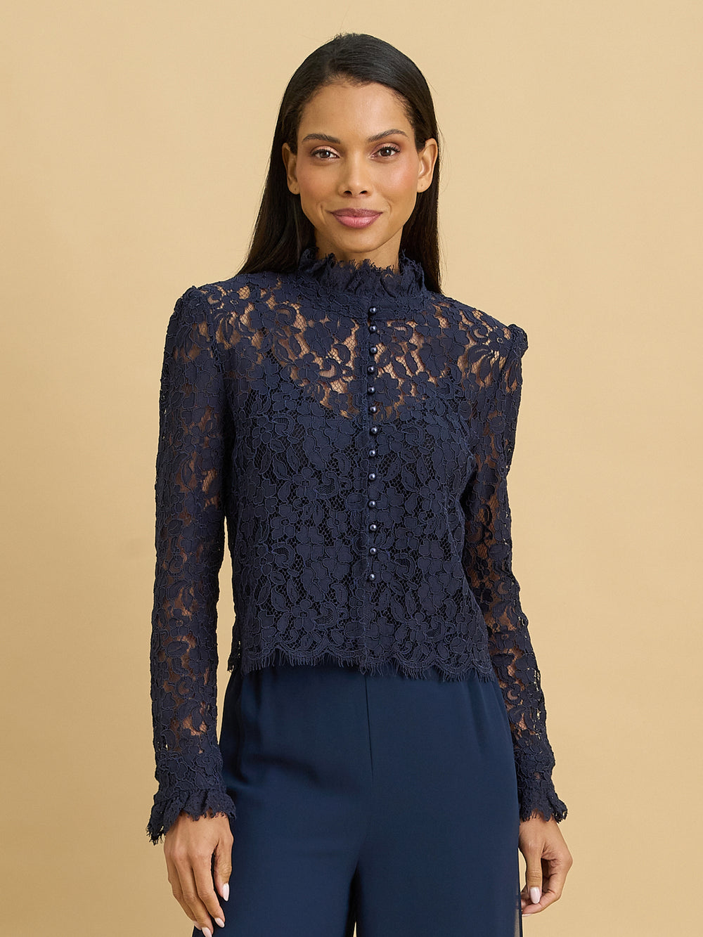 Taya Lace Button Front Shirt