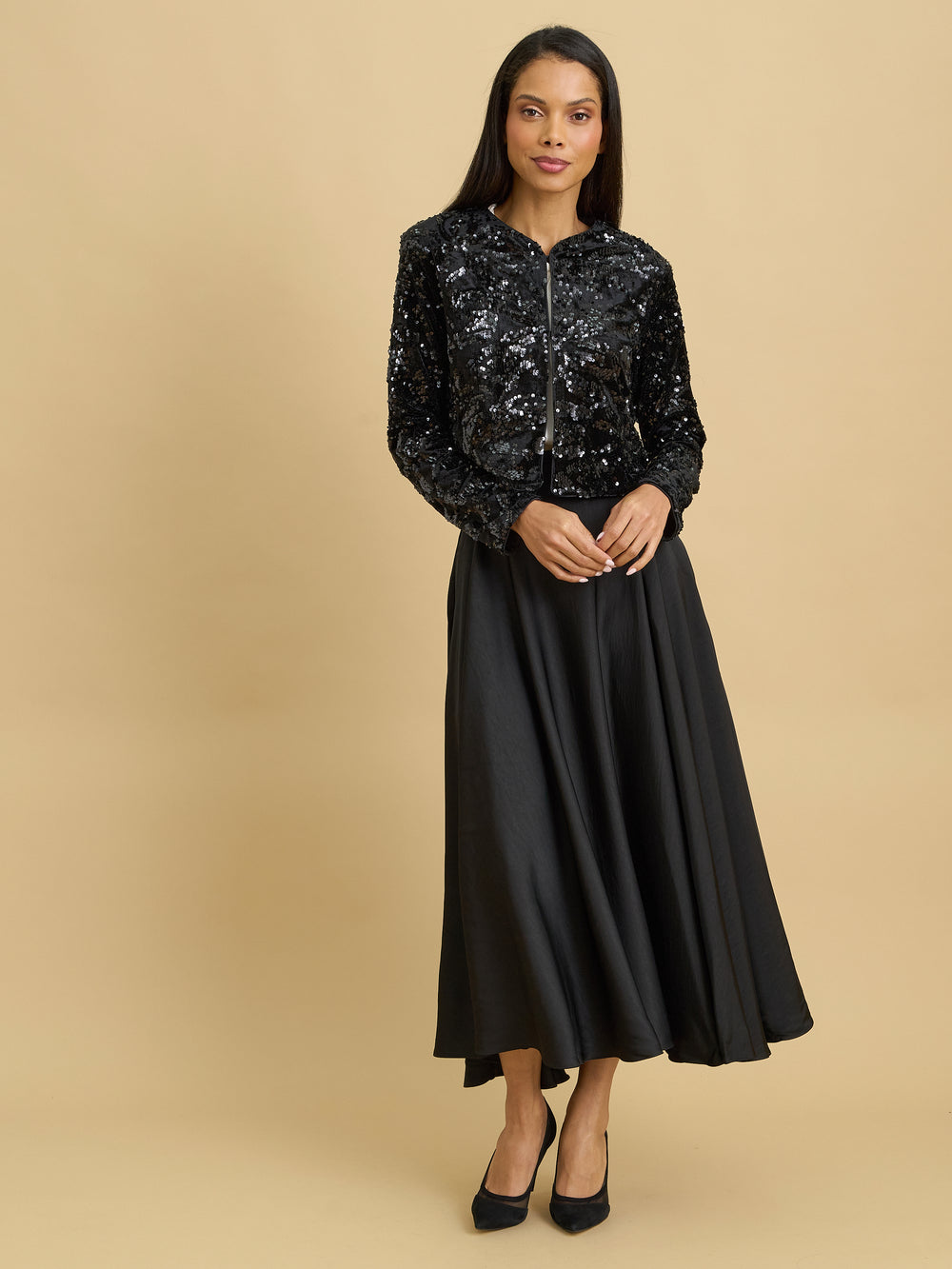 Oda Sequin And Velvet Bolero Jacke