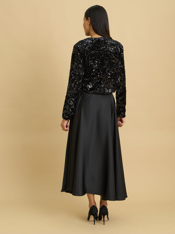 Oda Sequin And Velvet Bolero Jacke