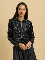 Oda Sequin And Velvet Bolero Jacke