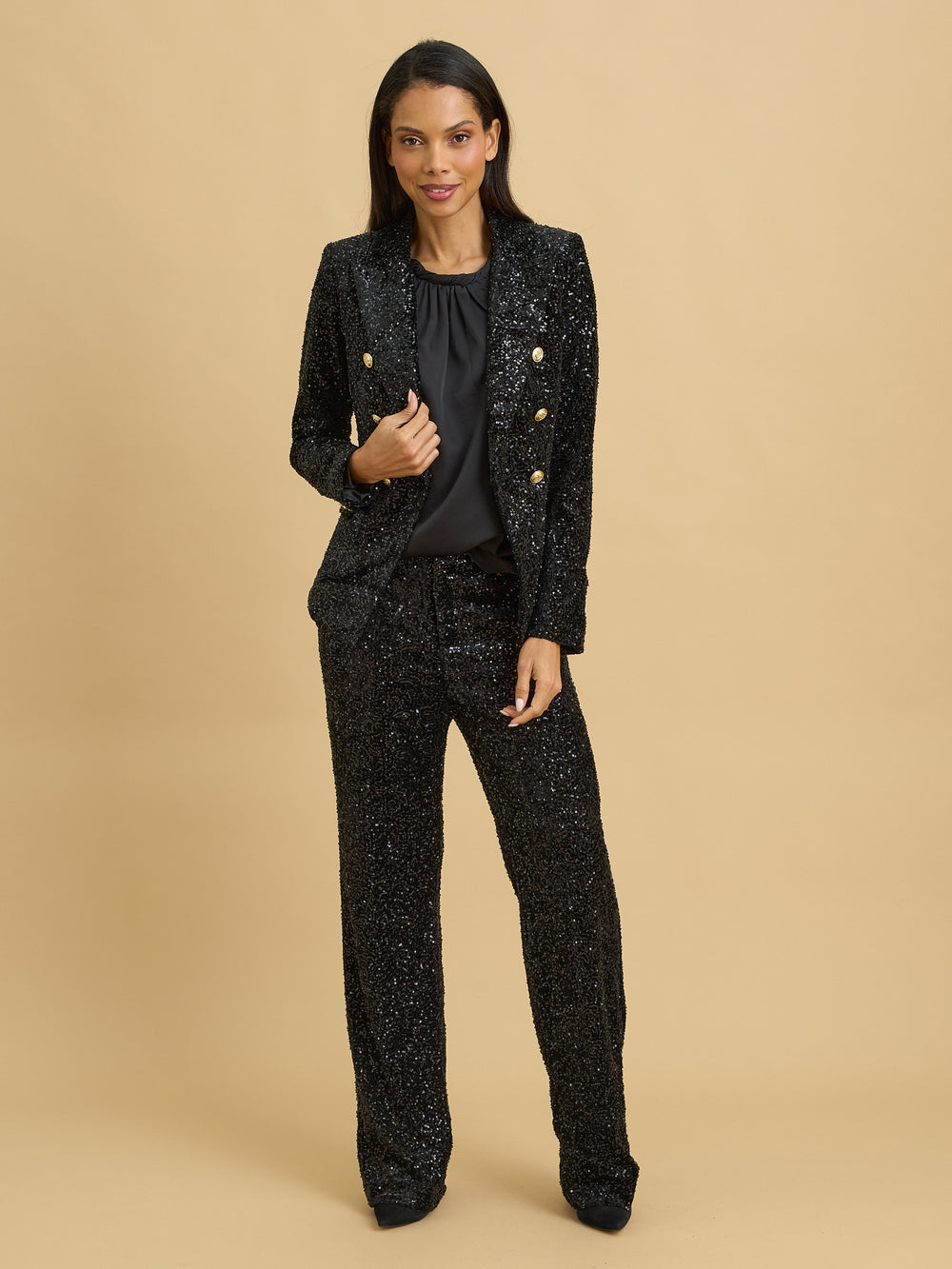 Clarke Sequin Fabric Trousers