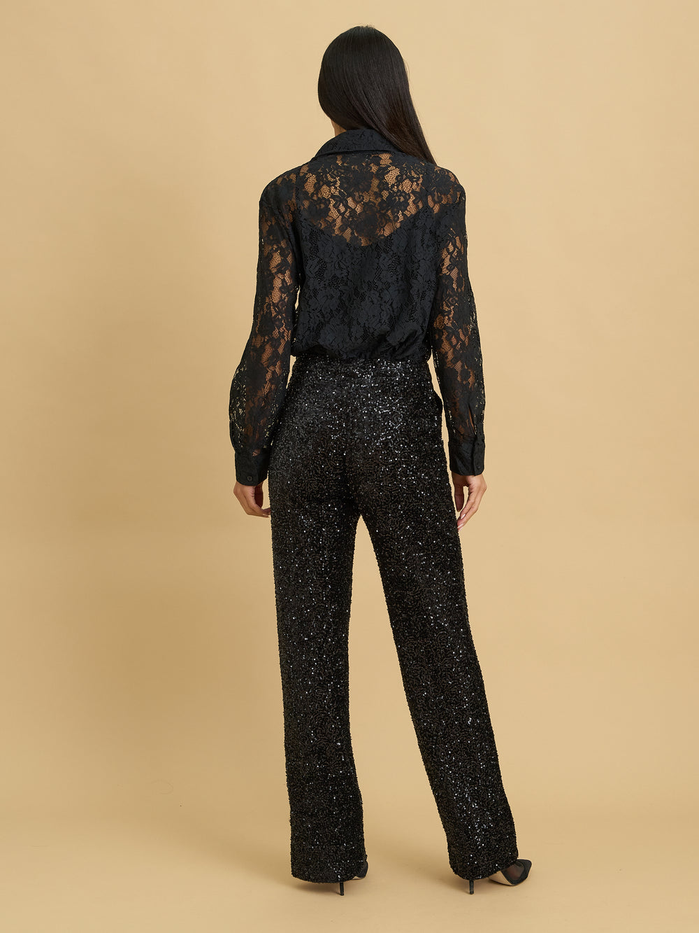 Clarke Sequin Fabric Trousers
