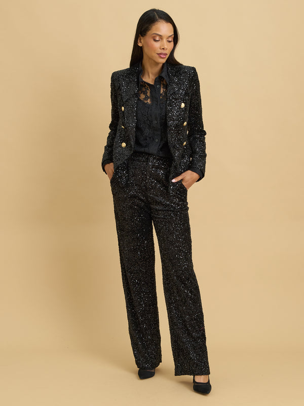 Clarke Sequin Fabric Trousers