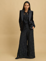 Amna Velvet Blazer With Satin Lapel