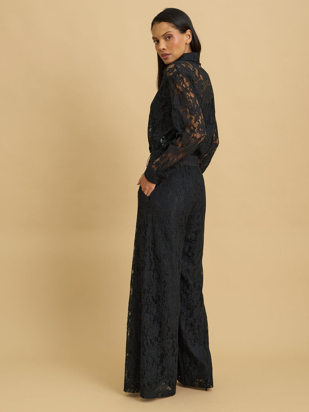 Reta Wide Leg Lace Trousers