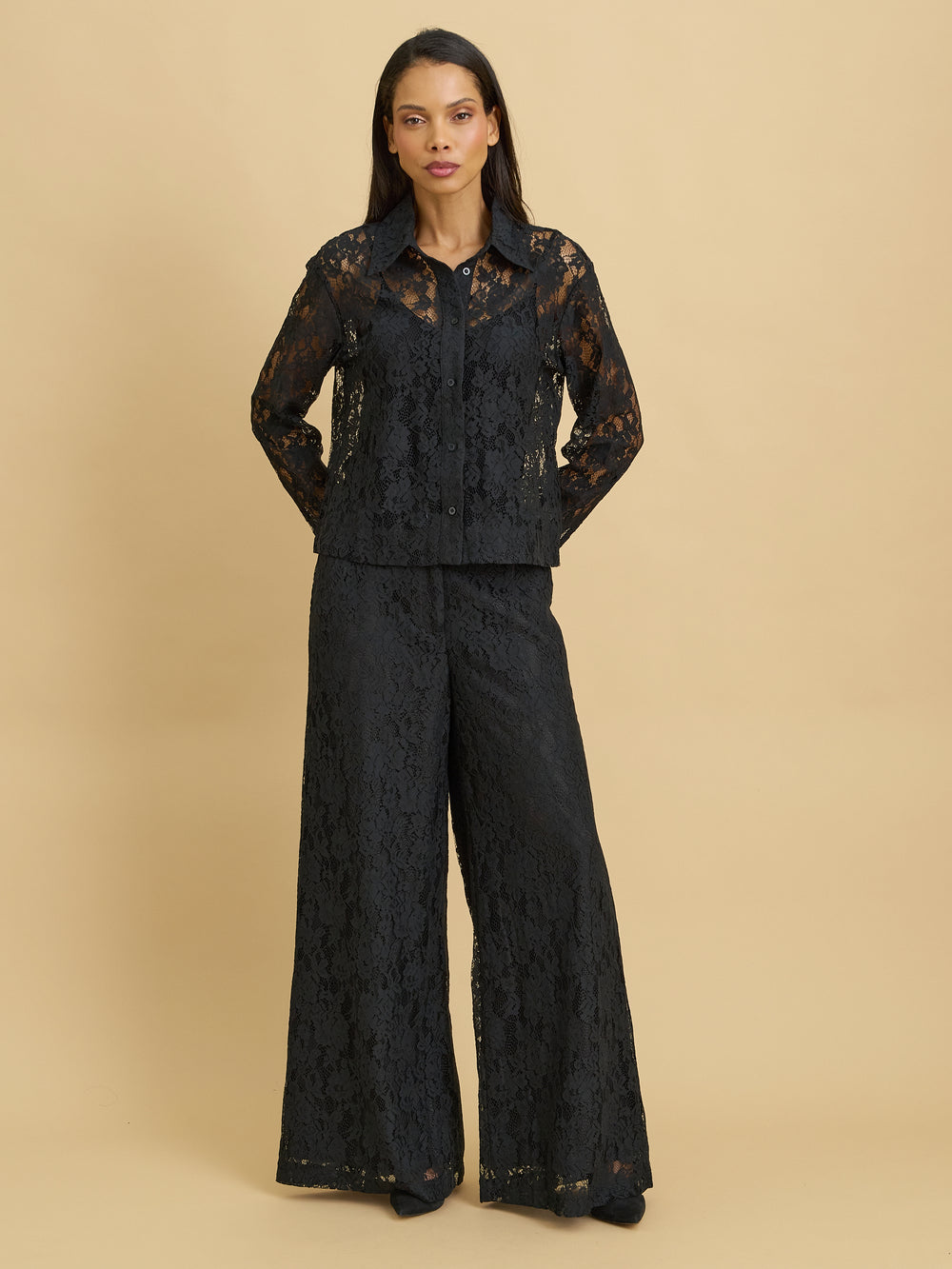 Reta Wide Leg Lace Trousers