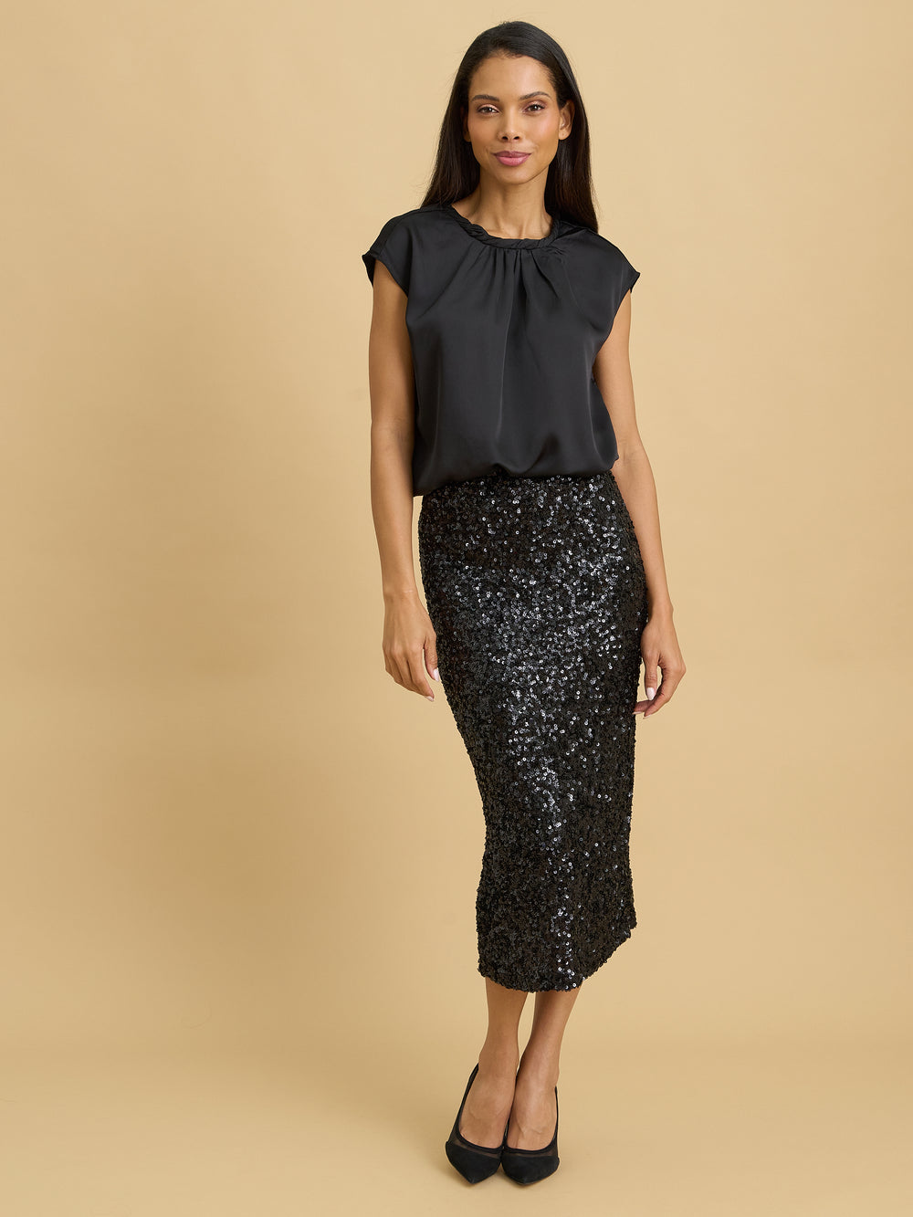 Kisha Sequin Pencil Skirt