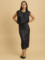 Kisha Sequin Pencil Skirt