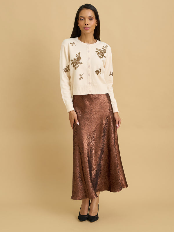 Willa Bashed Metallic Skirt