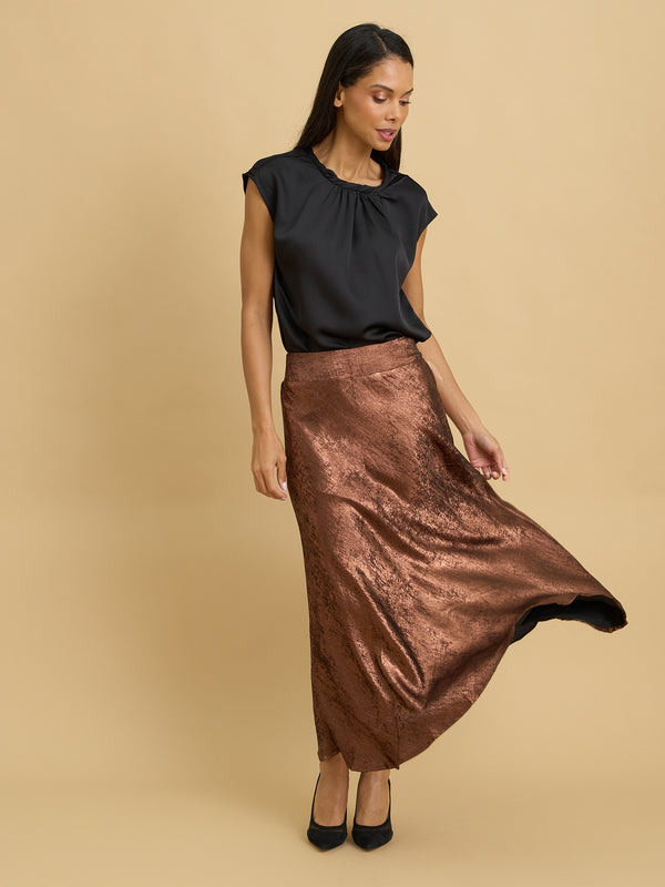 Willa Bashed Metallic Skirt