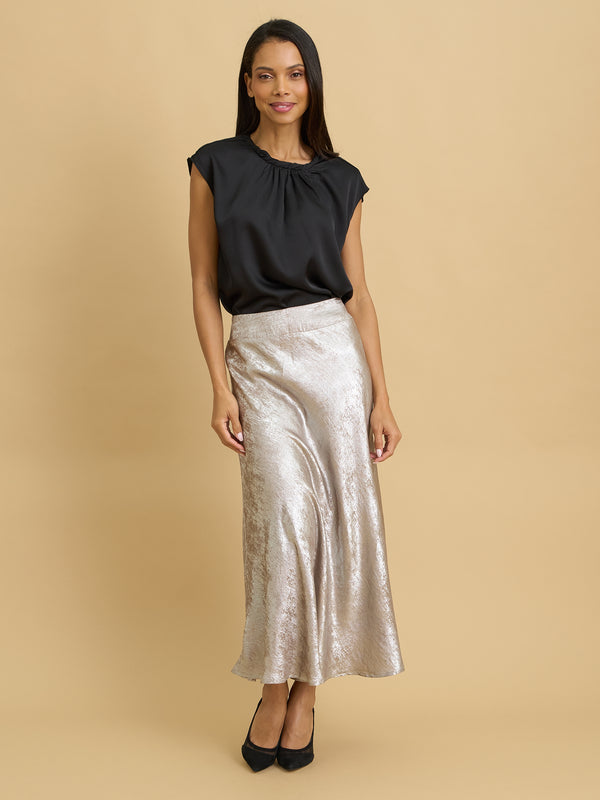 Willa Bashed Metallic Skirt