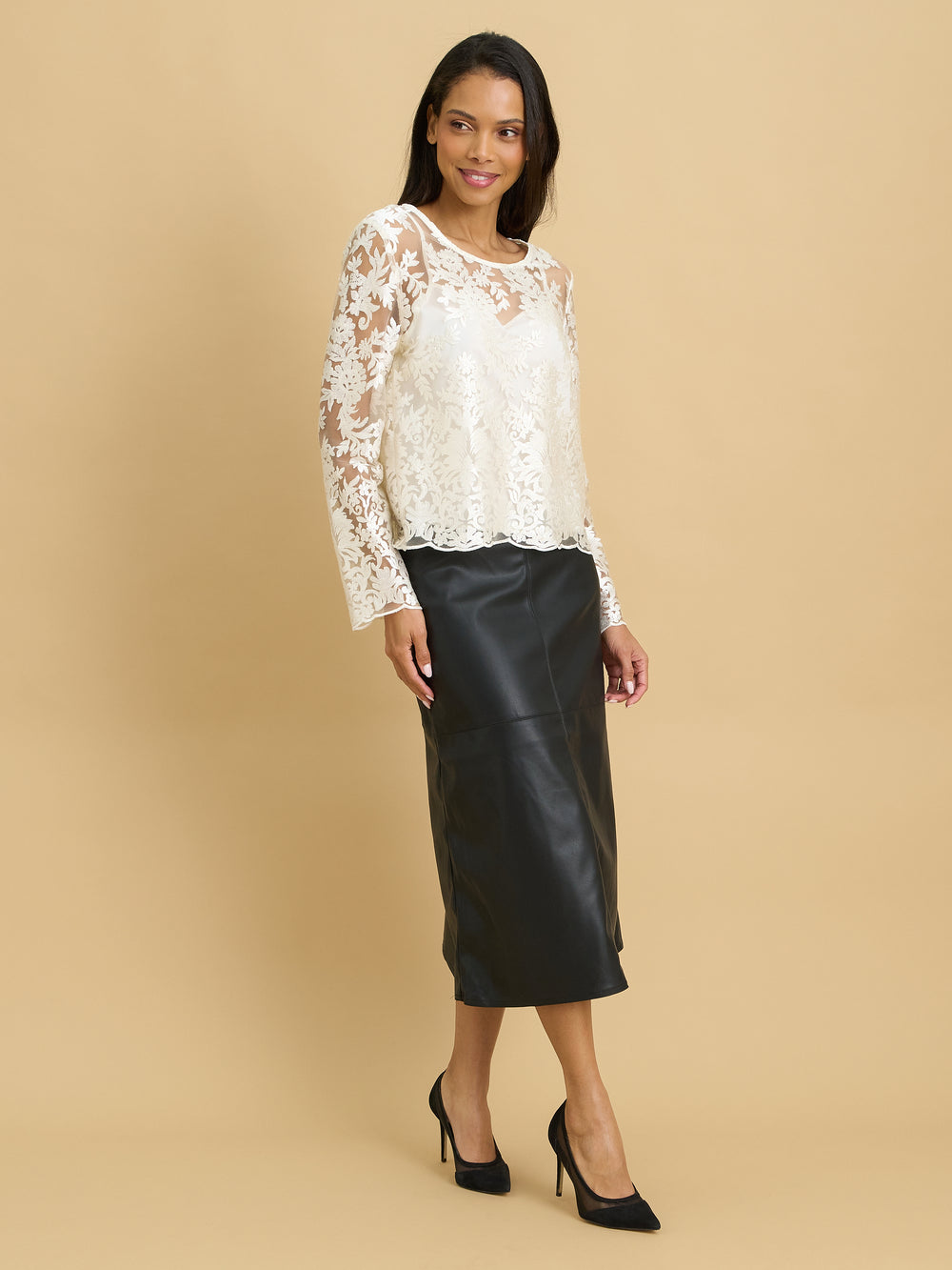 Thais Faux Leather Skirt