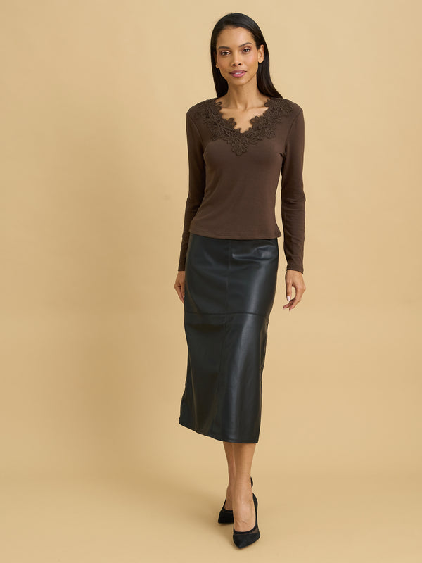 Thais Faux Leather Skirt