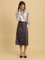 Thais Faux Leather Skirt