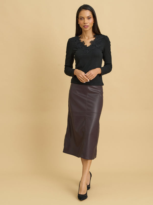 Thais Faux Leather Skirt