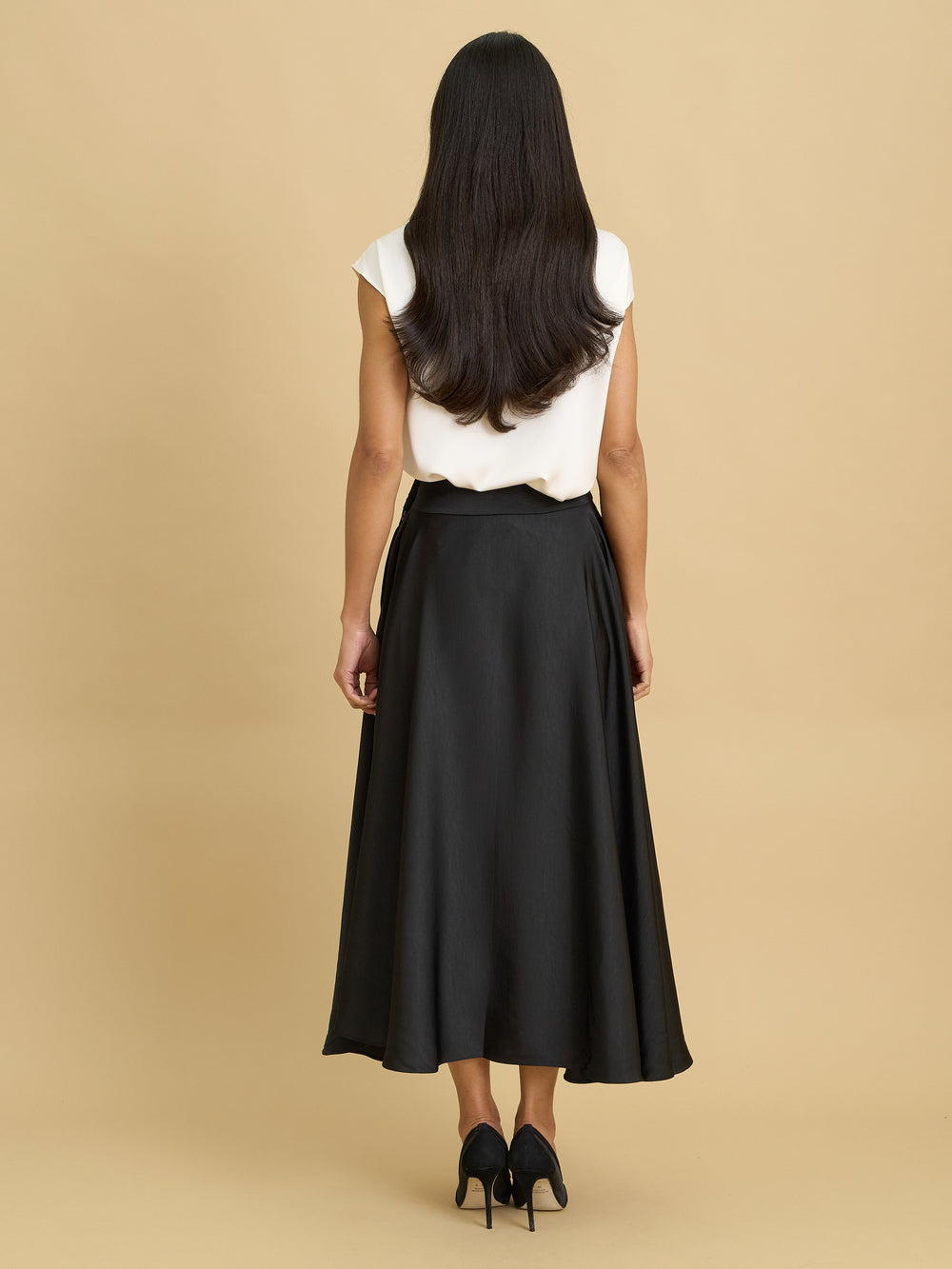 Ona Full Flowing Satin Skirt