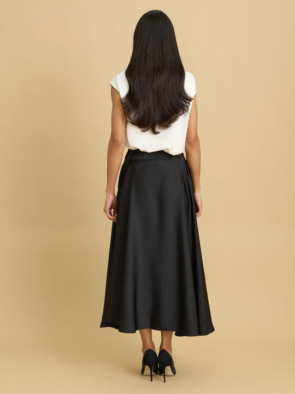 Ona Full Flowing Satin Skirt