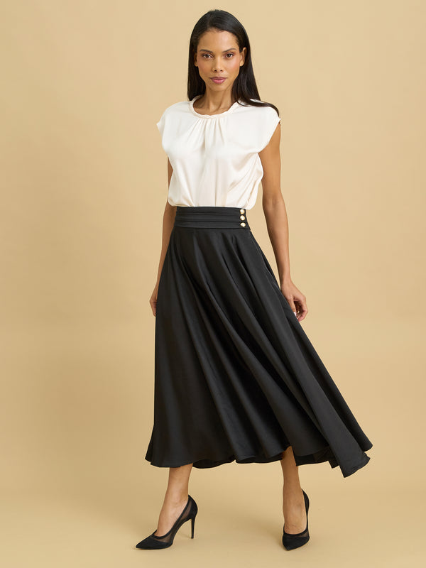 Ona Full Flowing Satin Skirt