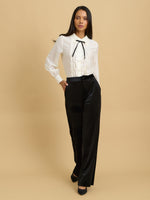 Orianna Shirt With Satin Bow Pin