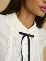Orianna Shirt With Satin Bow Pin
