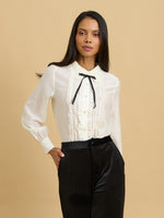 Orianna Shirt With Satin Bow Pin