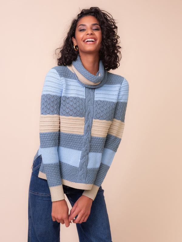 Alison Sheri Stripe Knit W/ Removable Neck 