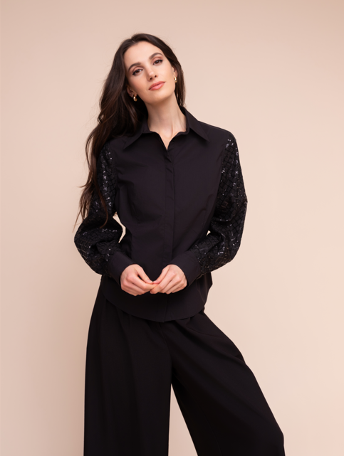 Alison Sheri Sparkle Sleeve Blouse 