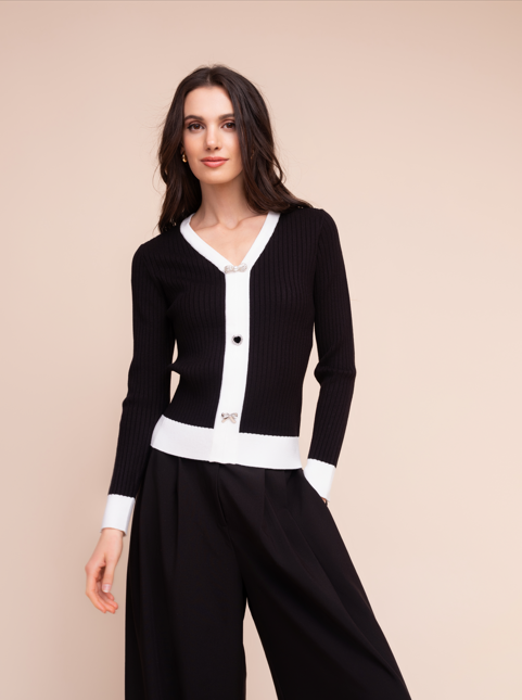 Alison Sheri Statement Button Knit