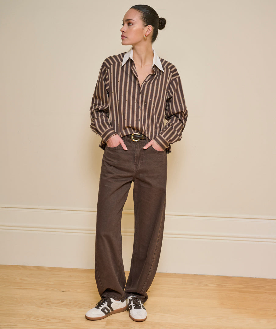 Esqualo Cacao Barrel Jean Trouser