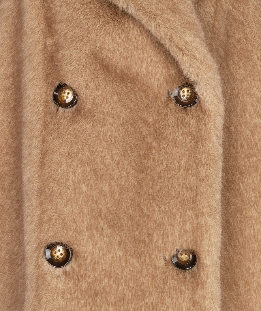 Esqualo Two Tone Faux Fur Coat