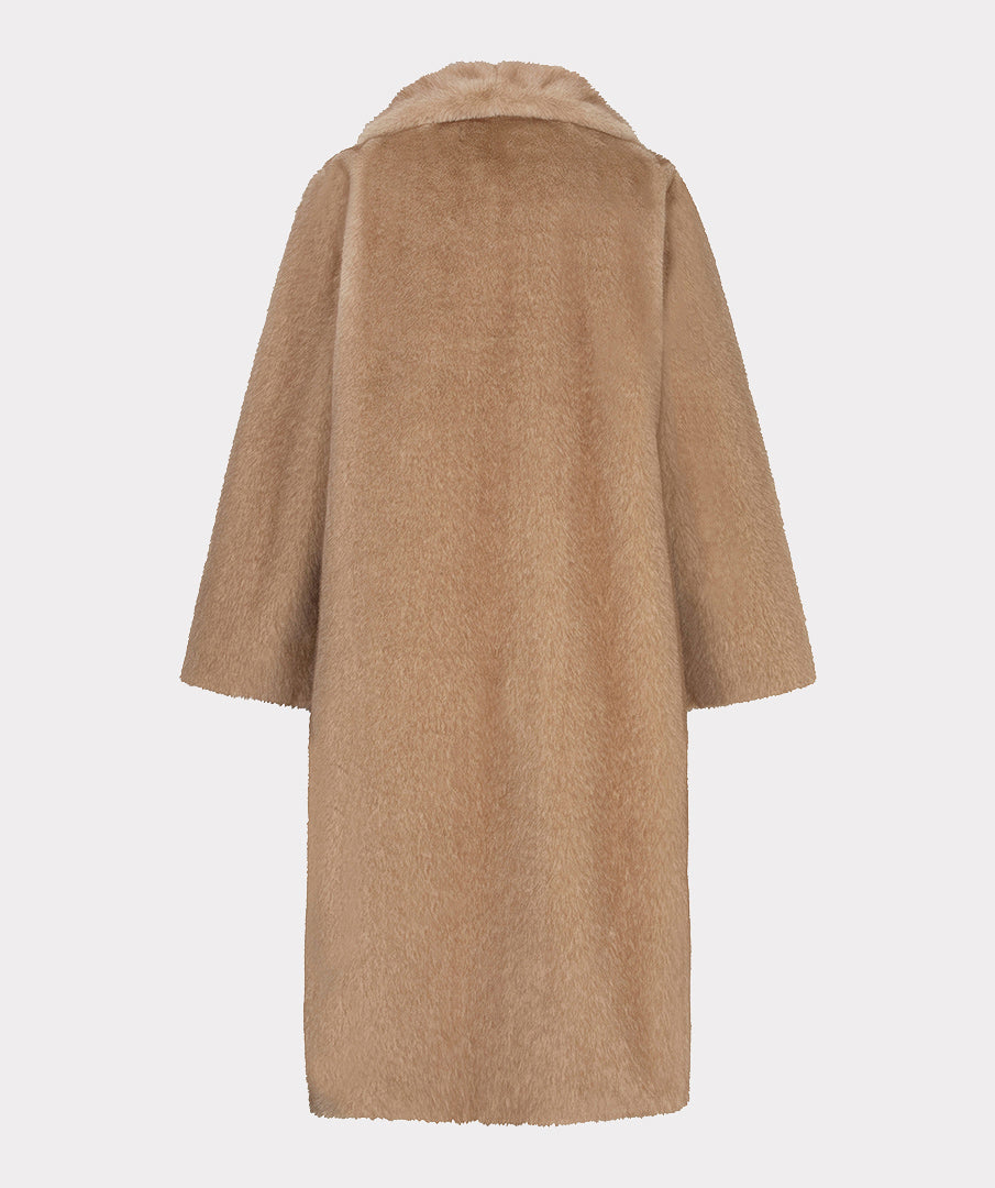 Esqualo Two Tone Faux Fur Coat