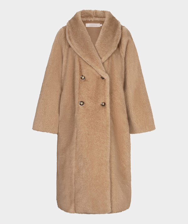 Esqualo Two Tone Faux Fur Coat