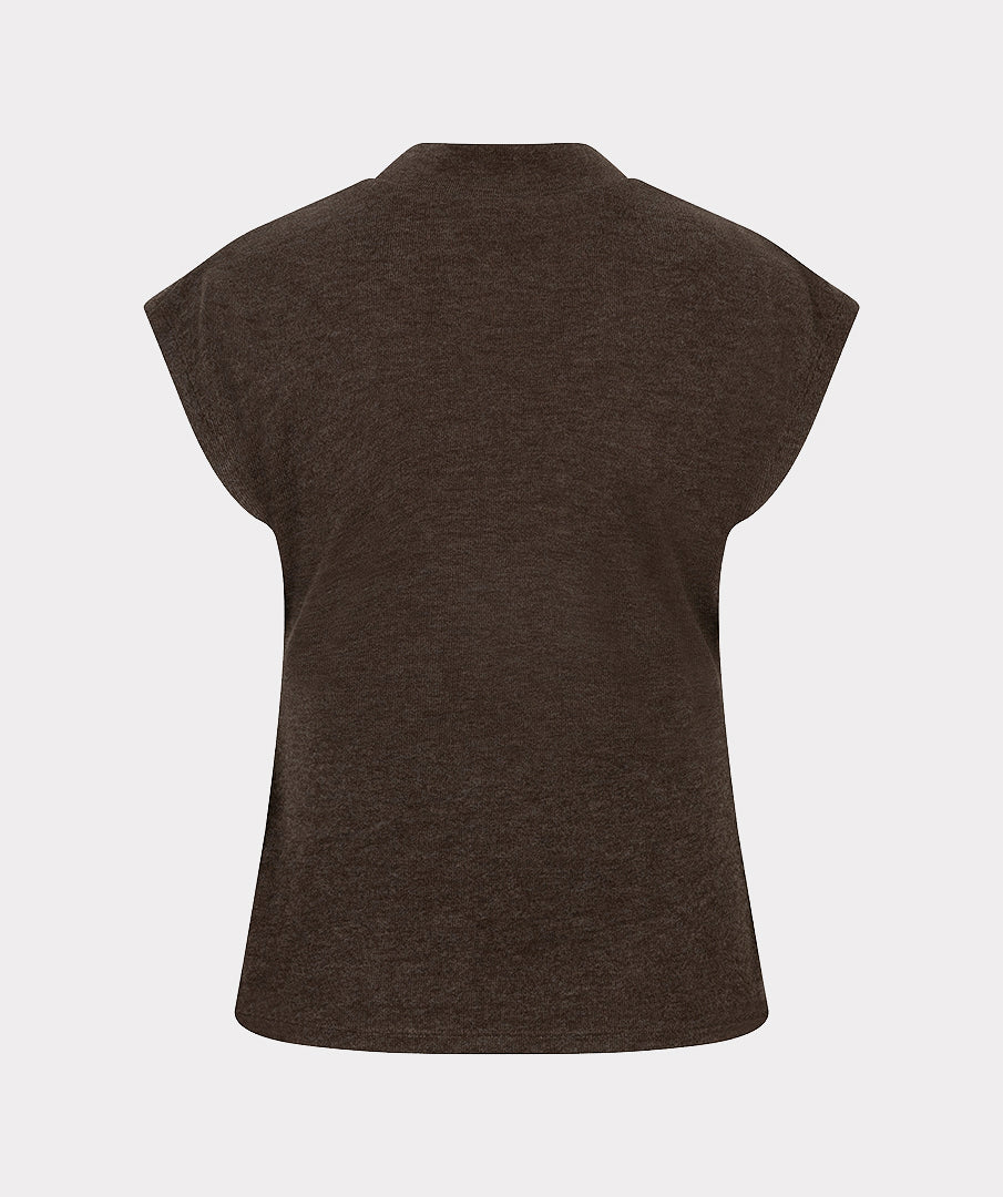Esqualo Sleeveless Mock Neck Sweater