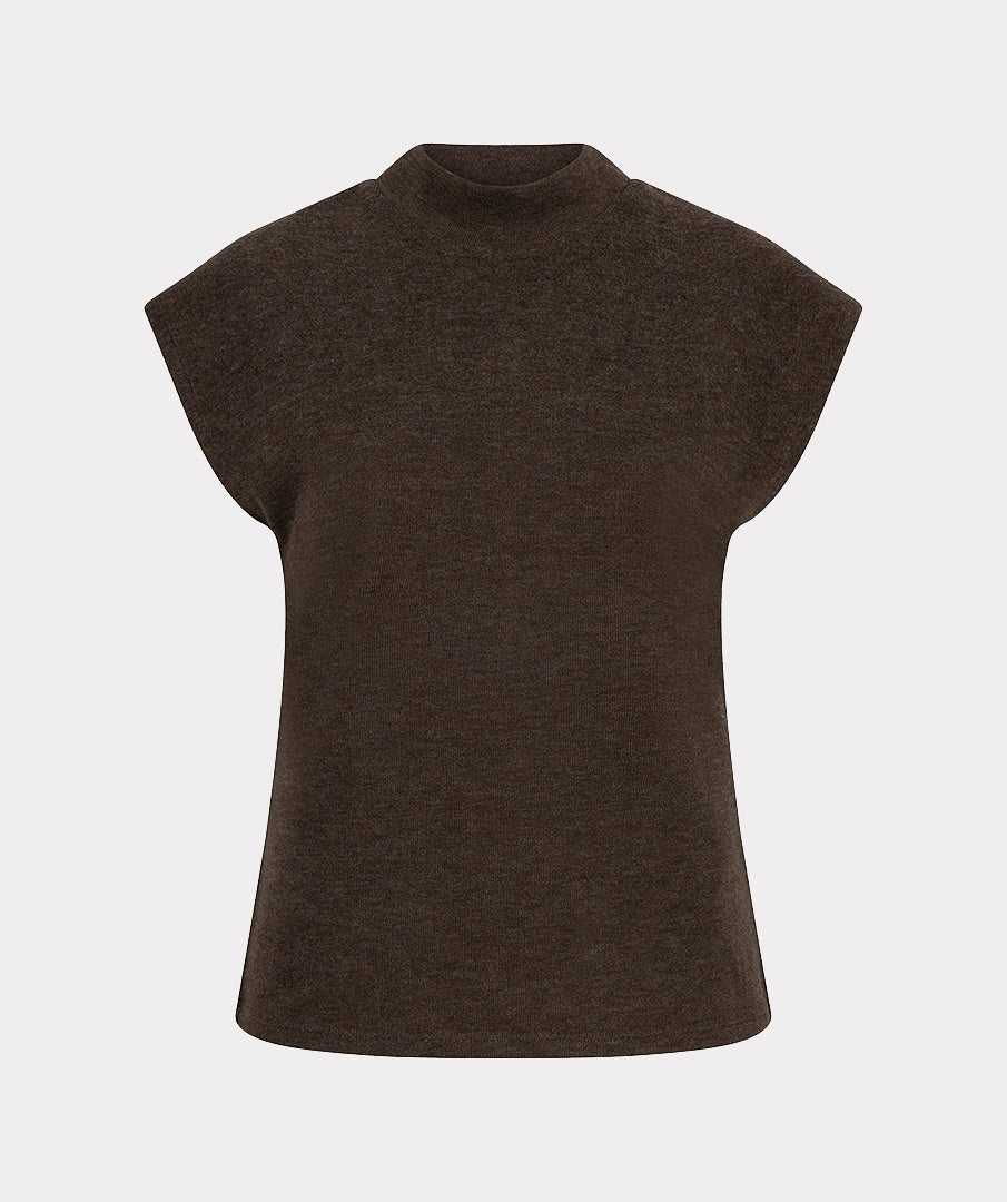 Esqualo Sleeveless Mock Neck Sweater