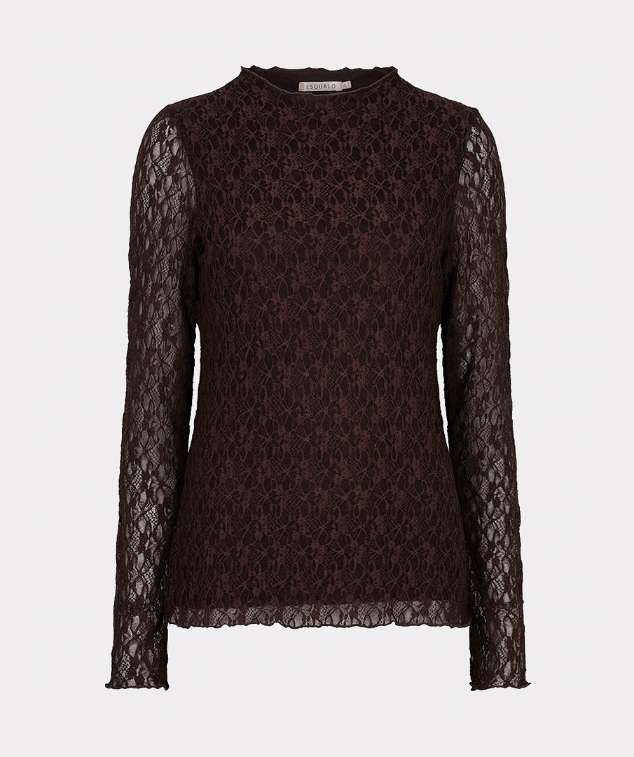 Esqualo Long Sleeve Lace Top