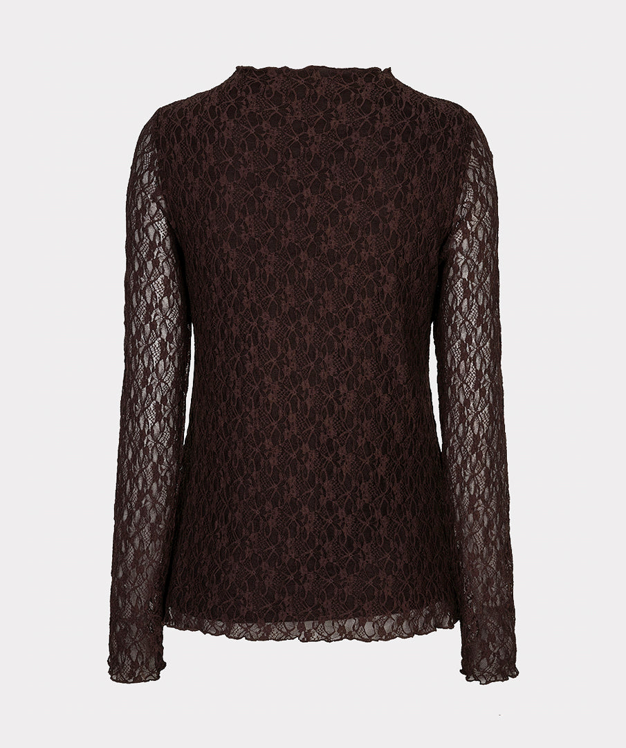 Esqualo Long Sleeve Lace Top