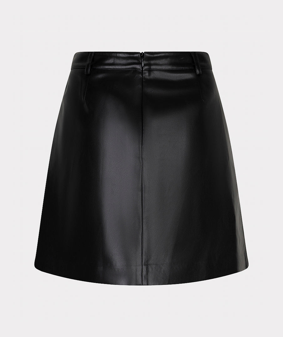 Esqualo Structured Pu Pockets Skirt