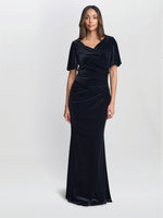 Minka Velvet Maxi Dress With Cowl Neck