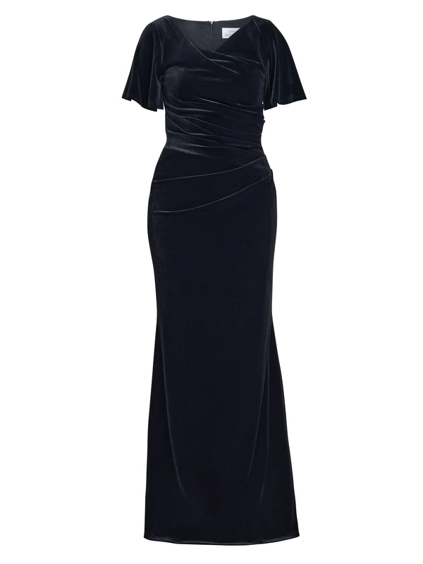 Minka Velvet Maxi Dress With Cowl Neck