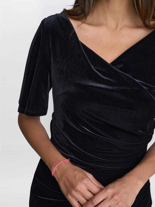 Minka Velvet Maxi Dress With Cowl Neck