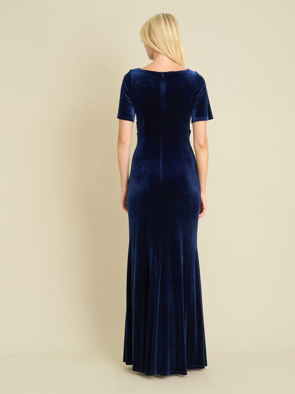 Minka Velvet Maxi Dress With Cowl Neck