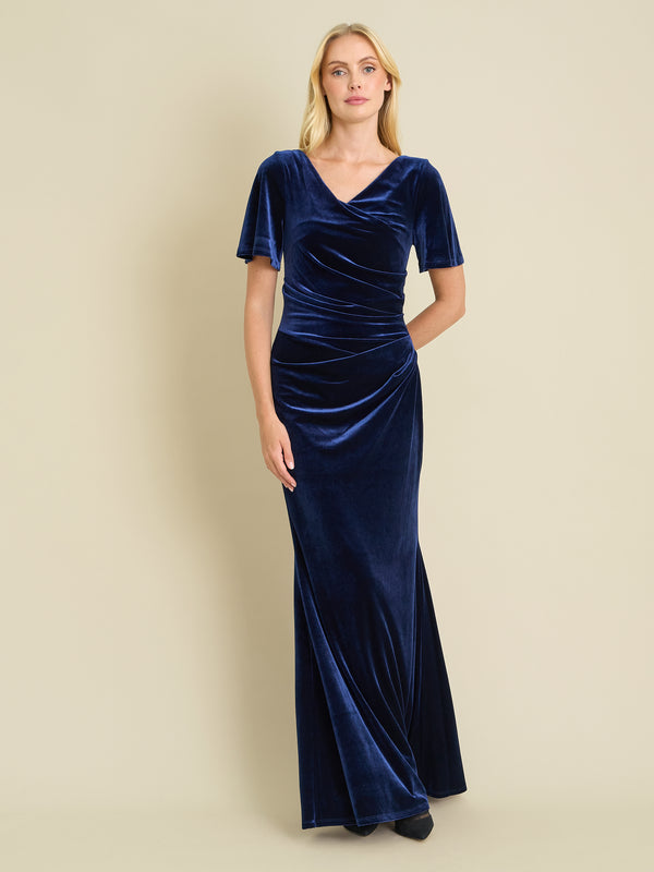 Minka Velvet Maxi Dress With Cowl Neck