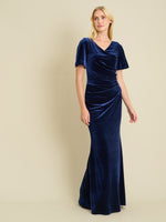 Minka Velvet Maxi Dress With Cowl Neck