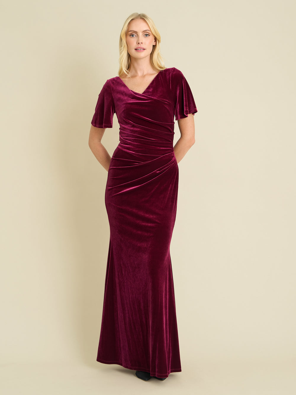 Minka Velvet Maxi Dress With Cowl Neck