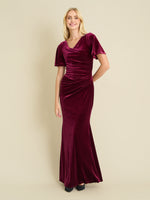 Minka Velvet Maxi Dress With Cowl Neck