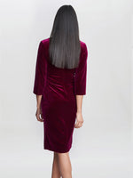 Rachael Velvet Dress With Gold Trim