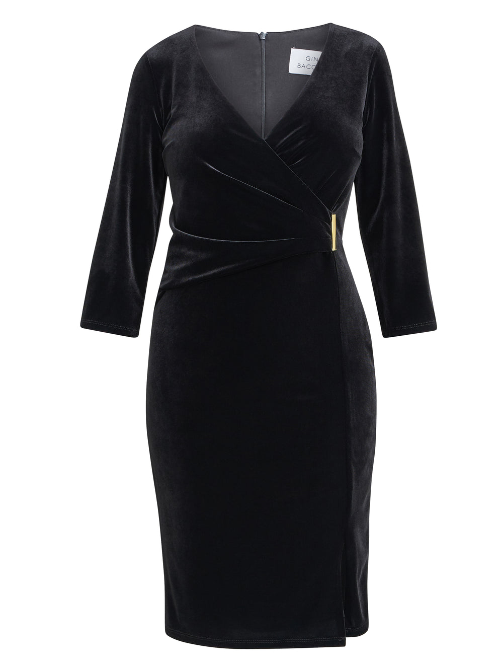 Rachael Velvet Dress With Gold Trim