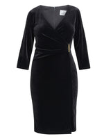 Rachael Velvet Dress With Gold Trim